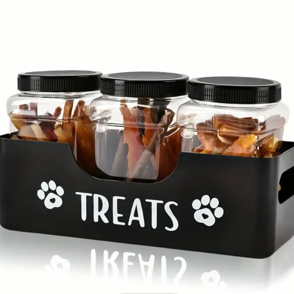 Amazon Black Pet Treat Jar Trio